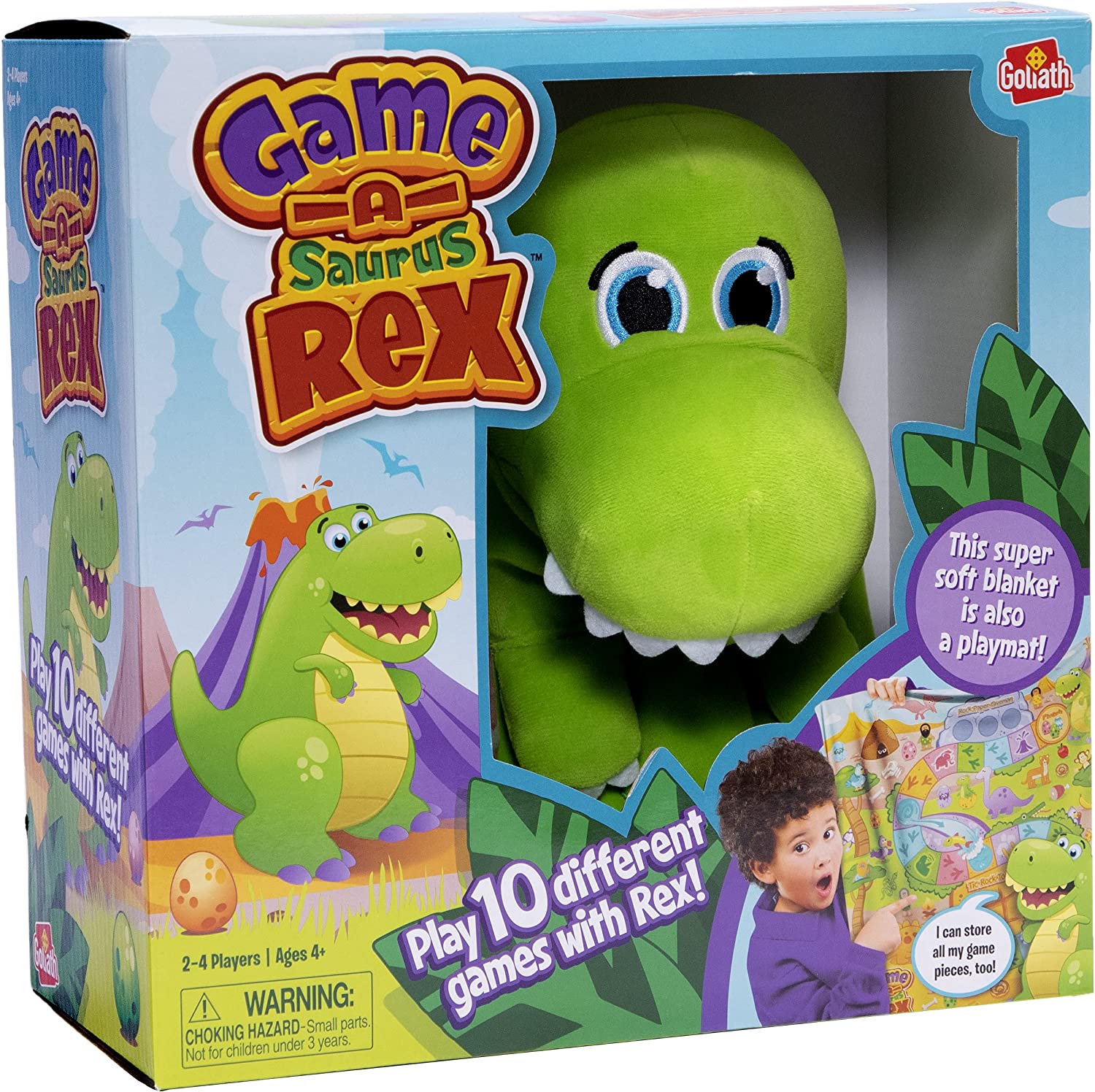Game-A-Saurus Rex Kids' Game w/ 10 Games, Dino Plush & Blanket Playmat $10 + FS w/ Prime or on $25+