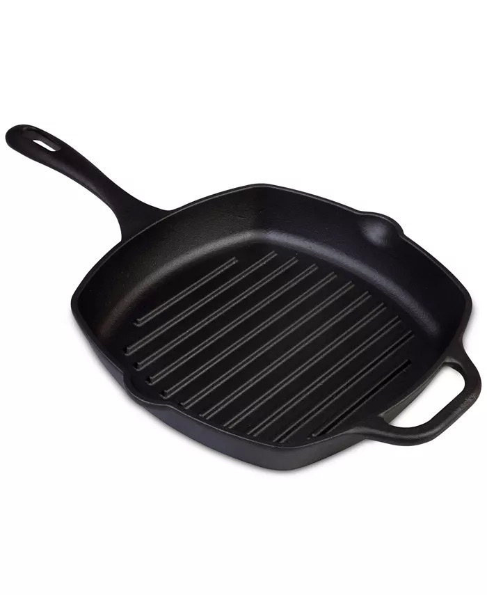 10" Victoria Cast Iron Deep Grill Pan $15, 12" Victoria Cast Iron Skillet $15 & More + Free Store Pickup at Macy's or FS on $49+