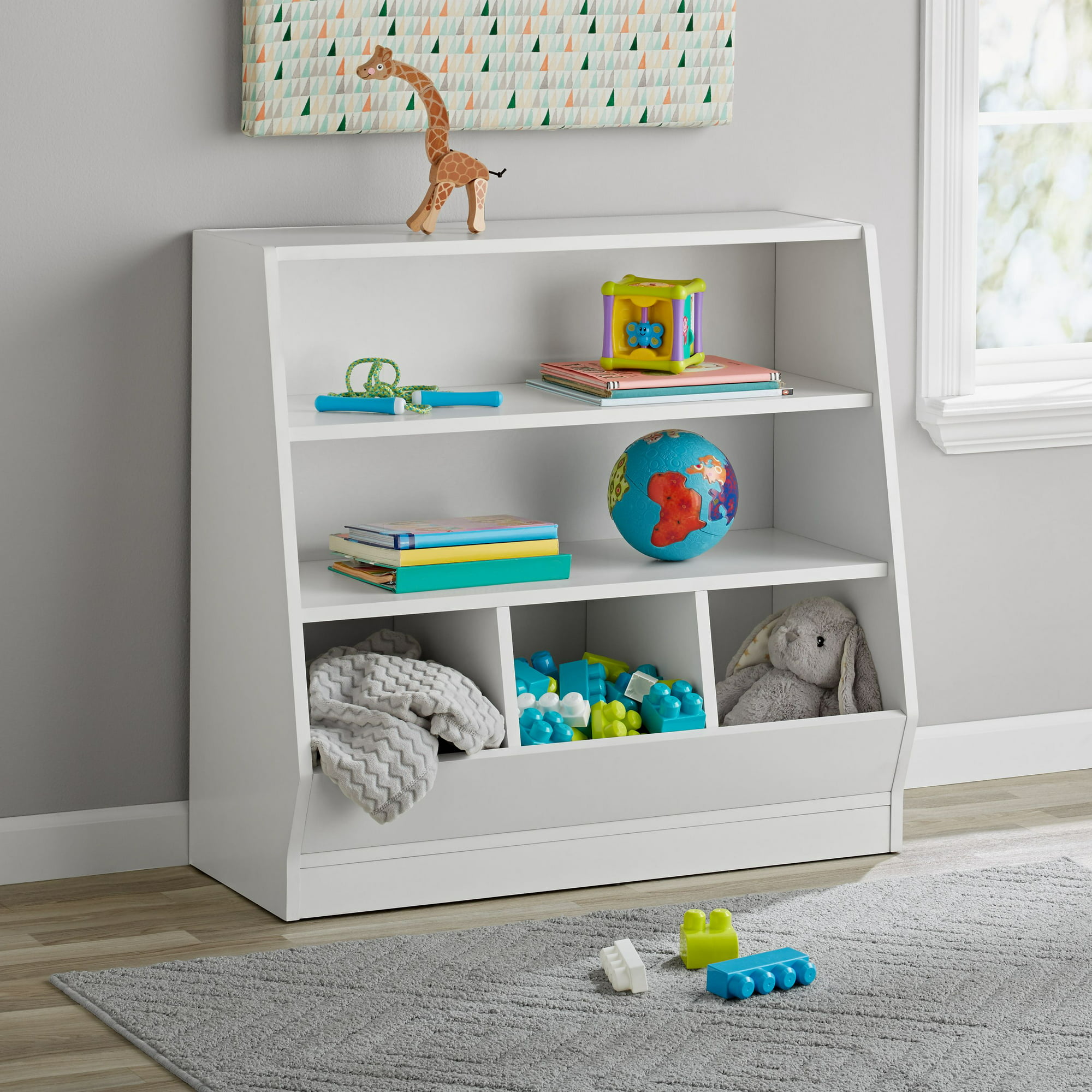 Your Zone Kids' Storage Bin & Bookcase (White)