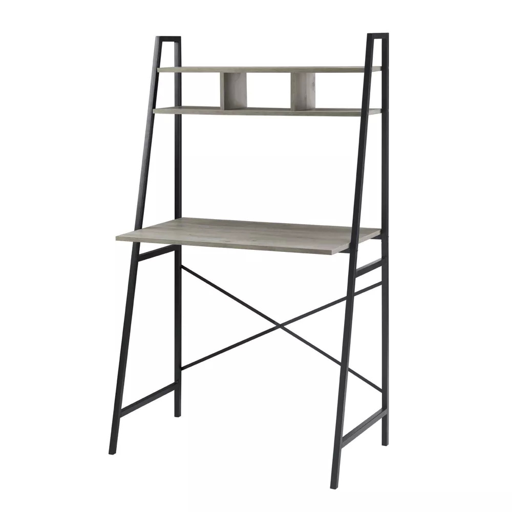 Saracina Home Metal & Wood Tiered Ladder Writing Desk: Grey Wash $36,  Dark Walnut $40 & More + Free Shipping