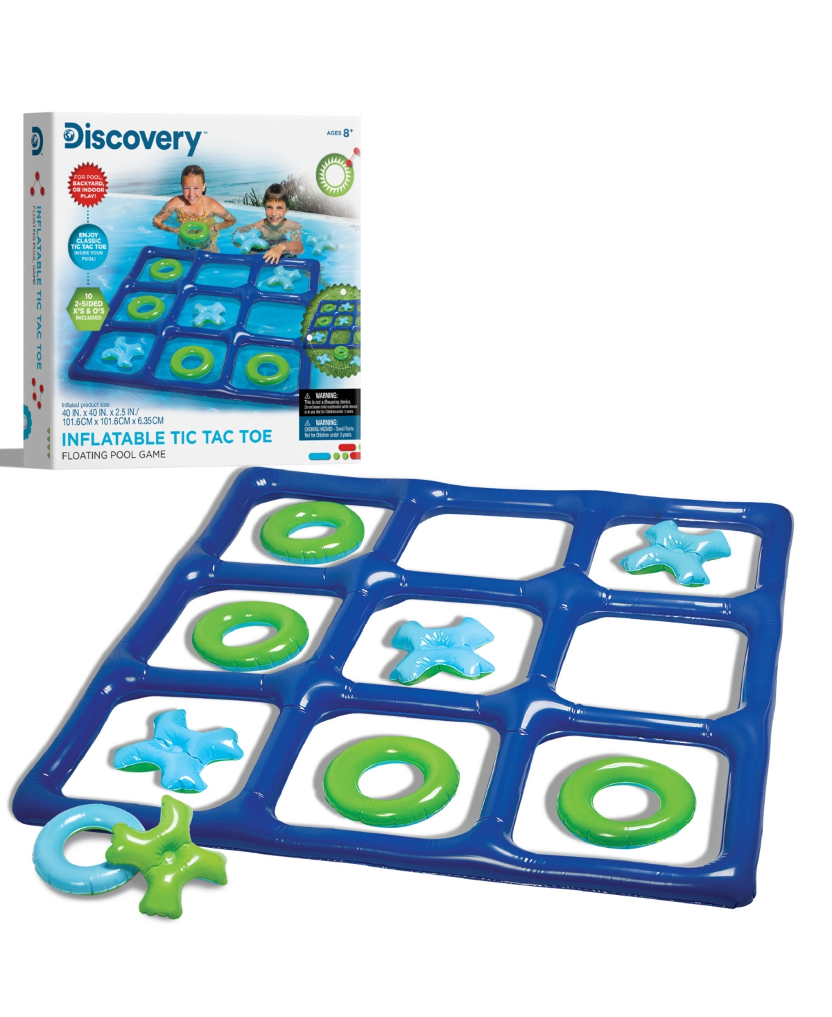 40" x 40" Discovery Kids Inflatable Tic Tac Toe Floating Pool Game 5.