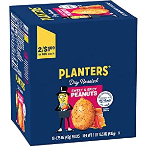 18-Count 1.75-Oz Planters Dry Roasted Peanuts (Sweet & Spicy) $4.37 w/ S&S + Free Shipping w/ Prime or on $25+