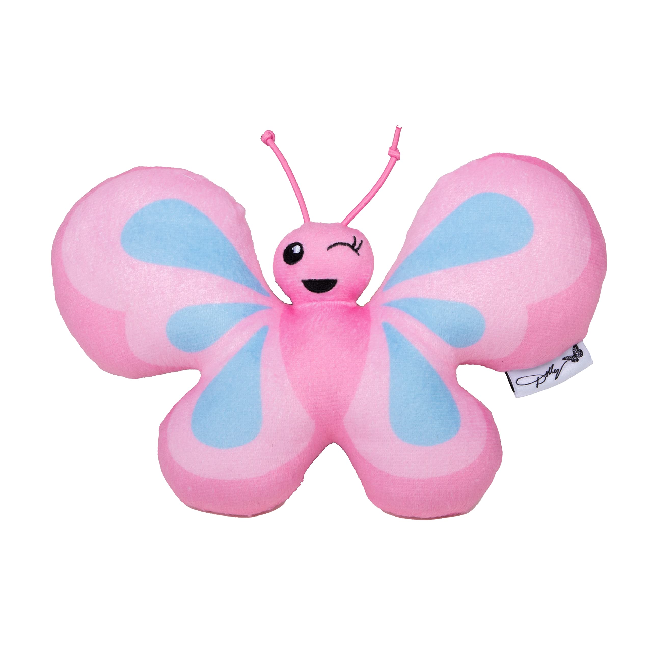 9 doggy parton pink winking butterfly dog toy