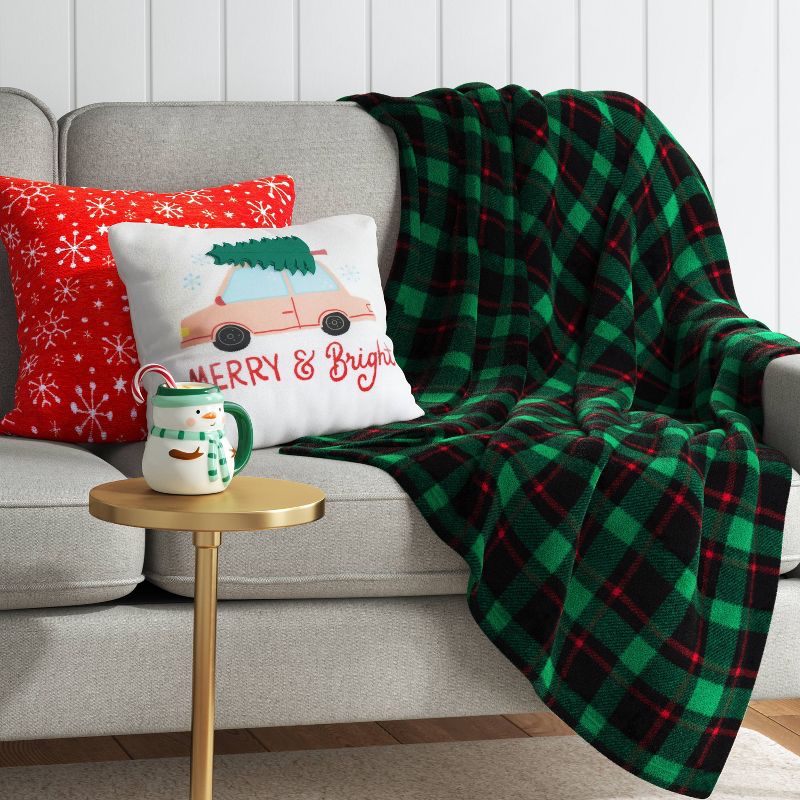 50" x 60" Holiday Plush Knit Throw Blanket Plaid or Winter