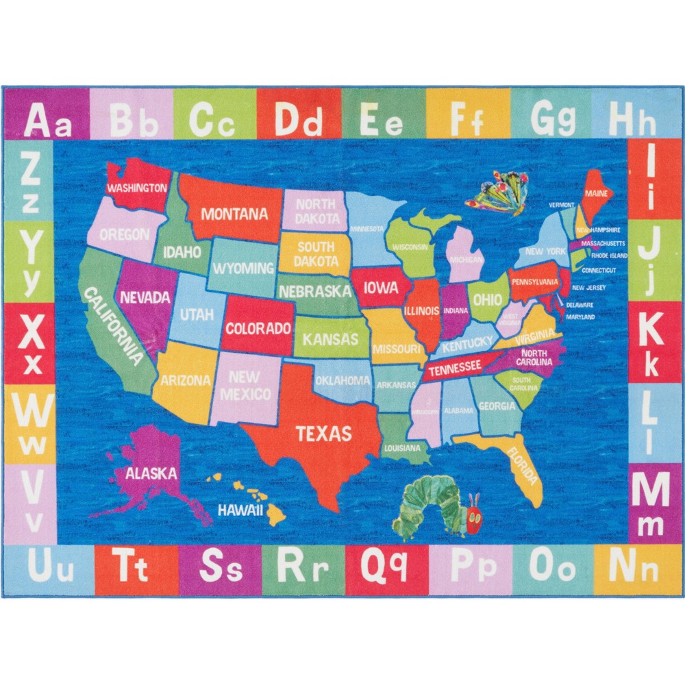 2'9"x 4'3" Home Dynamix Kids' Eric Carle USA Map Area Rug $7.67 + Free Shipping on $35+
