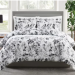 3-Piece Pem America Black & White Floral-Print Comforter Set (Full/Queen) $12 + 6% SD Cashback + Free Curbside Pickup