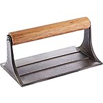 HIC Harold Import Co. Cast Iron Rectangular Bacon Press &amp; Steak Weight w/ Wooden Handle $6.30 + FS w/ Amazon Prime or FS on $25+