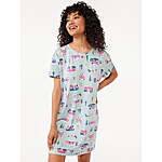 Joyspun Women's Print Sleepshirt w/ Pockets (Various) $5 + Free Shipping w/ Walmart+ or on $35+