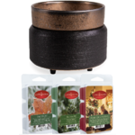 Candle Warmers Etc. Bronze &amp; Iron Black 2-in-1 Candle &amp; Wax Warmer Gift Set w/ 3 Holiday Wax Melts $12 + Free S/H w/ Walmart+ or FS on $35+