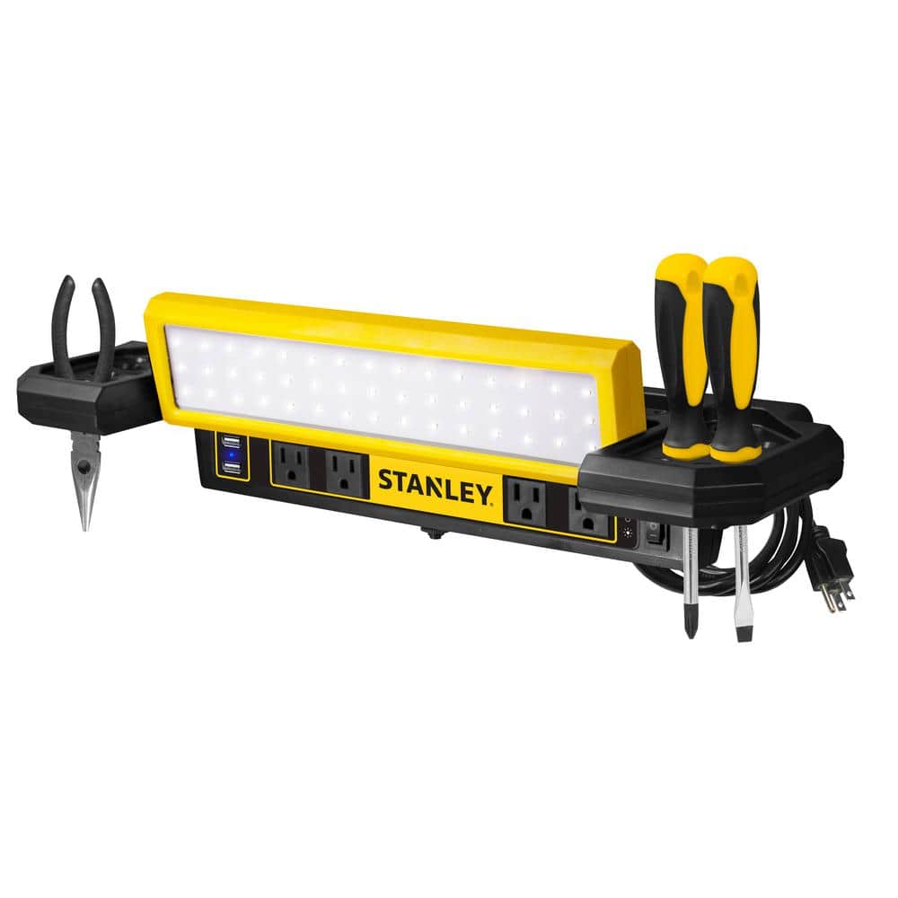 Stanley 1000-Lumens Portable Shop Light w/ AC Power Outlets & Dual USB Ports $30 + Free Shipping