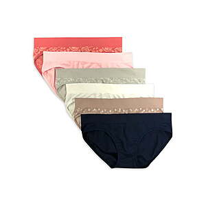 Secret Treasures Women's Seamless Hipster Panties, 6-Pack