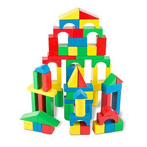 100 Piece Melissa Doug Wooden Building Blocks Set 7.15 Free