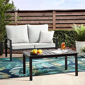 2 Piece Mainstays Asher Springs Outdoor Patio Loveseat Sofa w