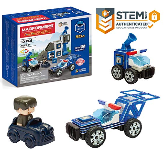50-Piece Magformers Amazing Police Wheels Tiles Building Stem Toy $18 + Free Shipping