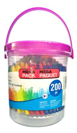 Craft Supplies: 200-Piece Crayon Bucket or 100-Piece Marker Bucket