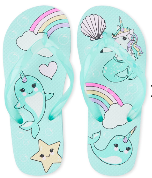 children's rainbow flip flops
