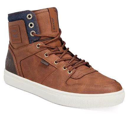 Men's Footwear: Levi's Mason Lux High-Top Sneakers $25, Alfani Benny Suede Sneakers (beige) $23 + Free S/H on $25+