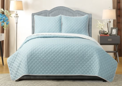 3-Piece Harper Lane Reversible Quilt Set Full/Queen (3 colors) $18.78, King (Blue/White) $21.44 & More + Free S/H on $35+