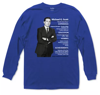 The Office Men's Apparel: Ripple Junction Michael Scott Resume Graphic ...