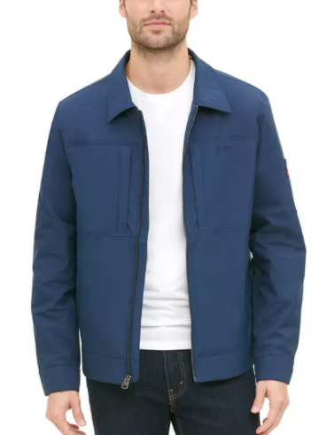 Levi's Men's Mechanic Jacket (navy or olive) $26.93, Sun + Stone Men's Topanga Tribal Patterned Hooded Jacket $18.93 + Free Ship to Store at Macy's or Free S/H on $25+