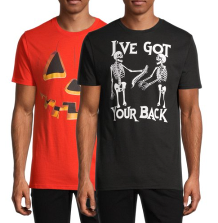 2-Pk Men's Halloween Graphic T-Shirts (various) $11.96 (5.98 Ea.), 2-Pk Women's Time & Tru Halloween Leggings (various) $10.98 ($5.48 Ea.) & More + Free S/H on $35+
