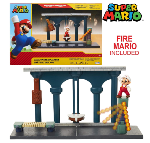 Super Mario Nintendo Lava Castle Deluxe Play Set w/ Fire Mario Figure $18 & More + Free S/H w/ Prime or FS on $25+