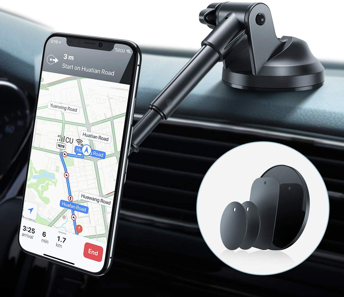 Auto-Tech via Amazon: Ainope Magnetic Phone Car Mount 360° Rotation & Metal Telescopic Arm for $4.98 with Code + Free Shipping w/ Prime or Orders $25+