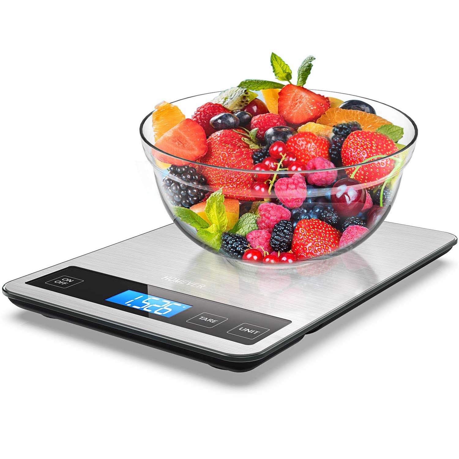 Bolan Tech via Amazon: Homever 15kg Digital Food Scale for $12.99 with Code + Free Shipping with Prime or on Orders $25+