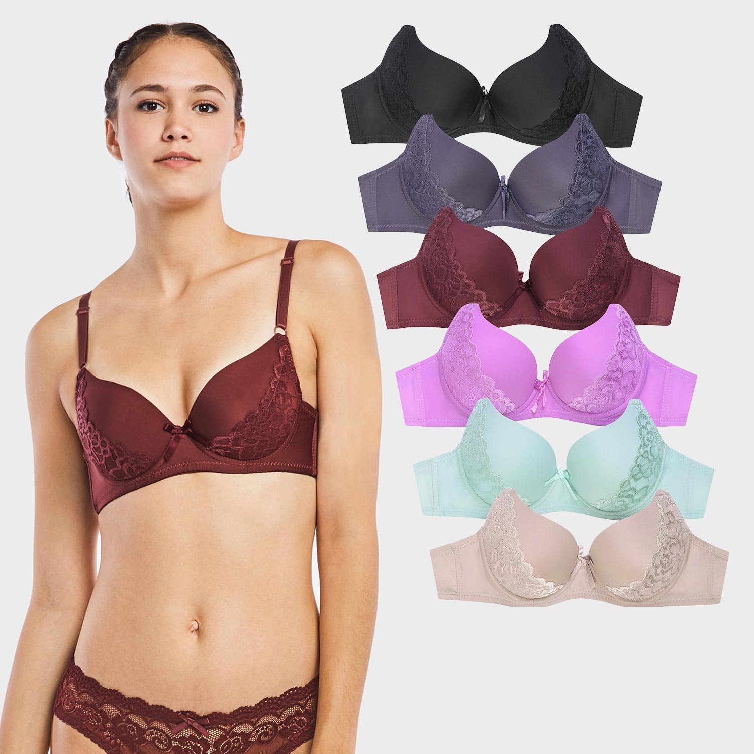 Alphabetdeal: 6-Pack Lace Bras for $20 with Code. Free Shipping. $19.99