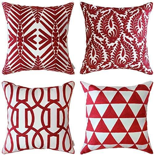 Alphamarts: Phi Villa Set of 4 Embroidered Throw Pillow Covers (Available in 6 Colors) for $17.16 with Code. Free Shipping.