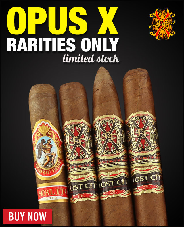 Rare Cigars Arturo Fuente (3)-Opus X Lost City + (1) God Of Fire -Rarities Only Flight (4 PACK SPECIAL) + FREE SHIPPING $98.01 with - 10% off coupon CM10
