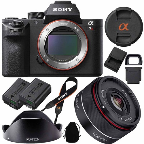Sony a7R II Full Frame Mirrorless Camera Body @ $1398, or w/ 28-70mm Lens @ $1498, or w/ Rokinon 35mm f/2.8 FE Lens @ $1398
