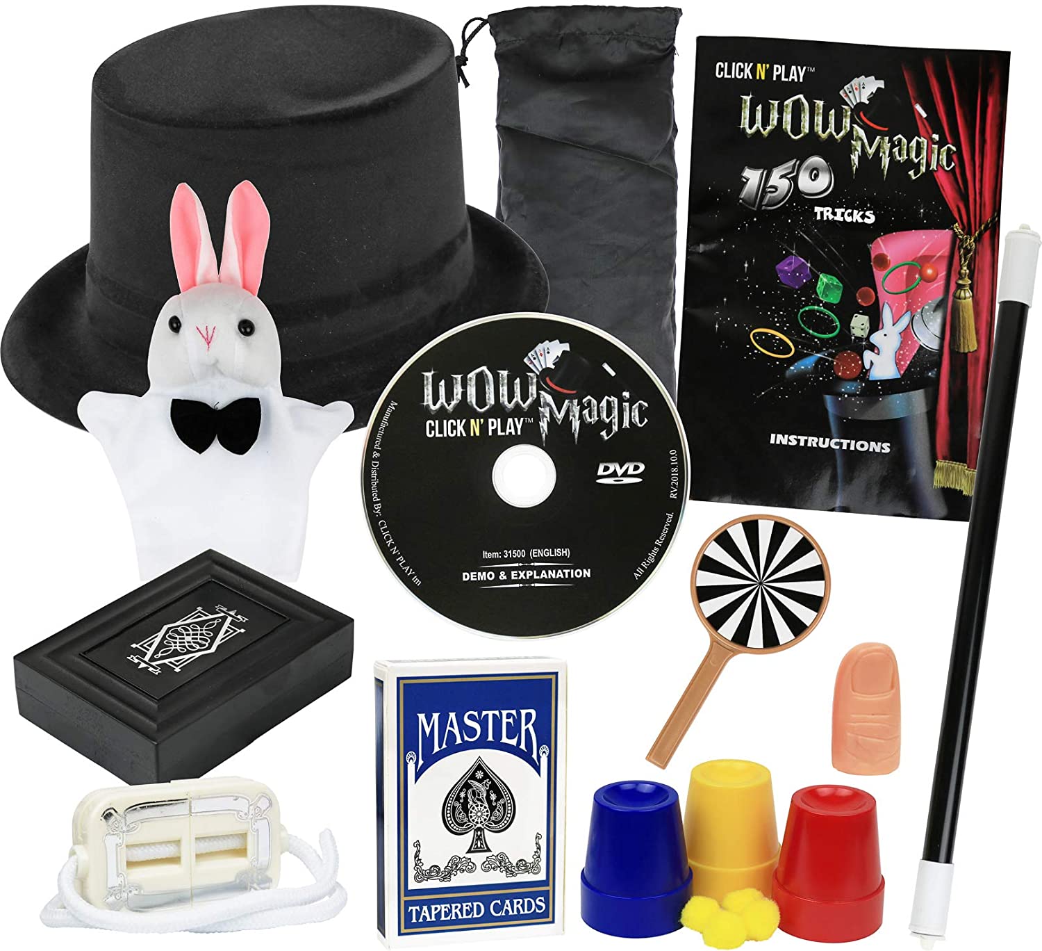 Click N' Play Magician Dress Up Magic Tricks Set for Kids Over 150 Tricks Includes Manual & DVD Tutorial , Brown $15.99
