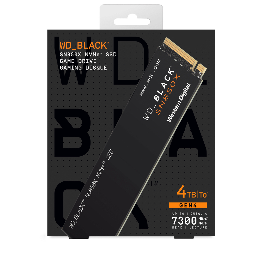 WD_BLACK SN850X NVMe SSD Gaming Storage, 4TB - WDBB9G0040BNC-WRSN - Walmart.com - $77