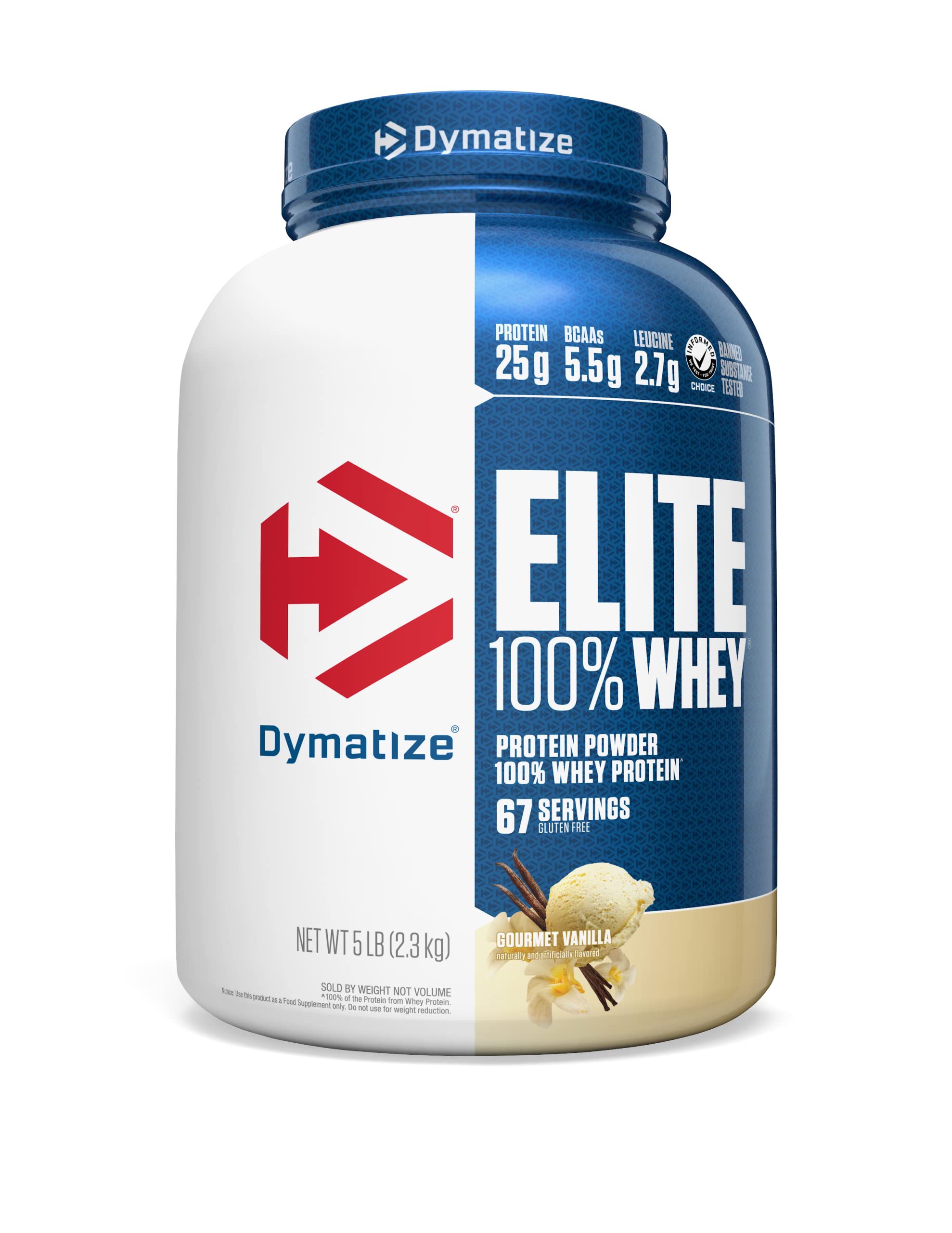 Dymatize Elite 100% Whey Protein Powder, Vanilla, 5 Pounds $41.95 at Amazon