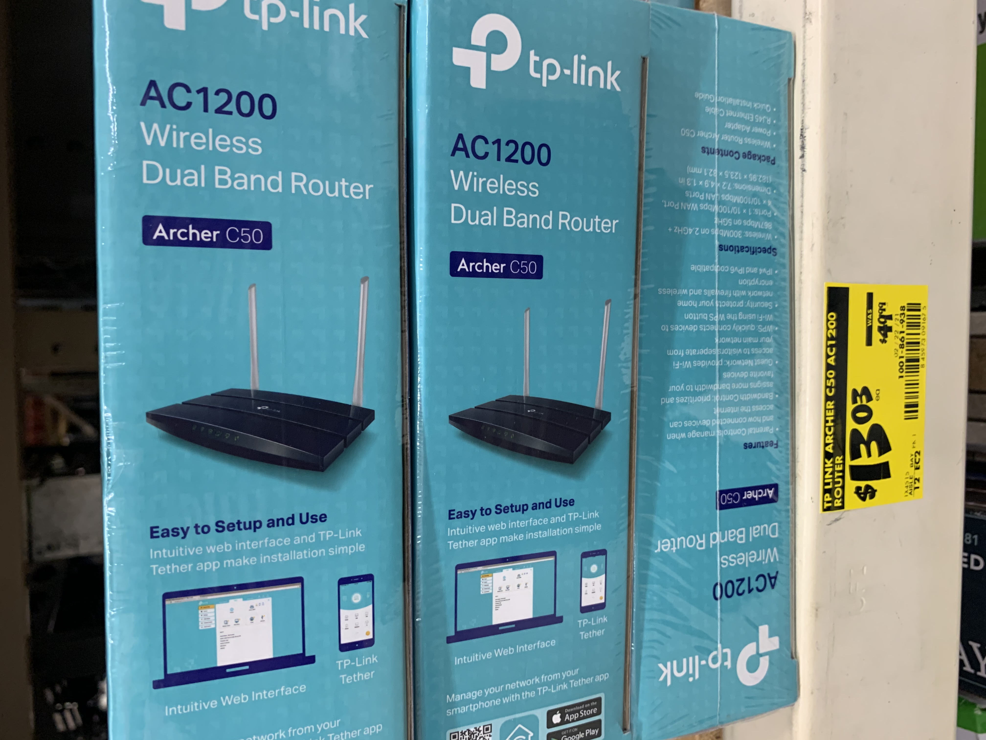 TP-LINK AC1200 Wireless Dual Band Gigabit Router-Archer C50 - $13.03