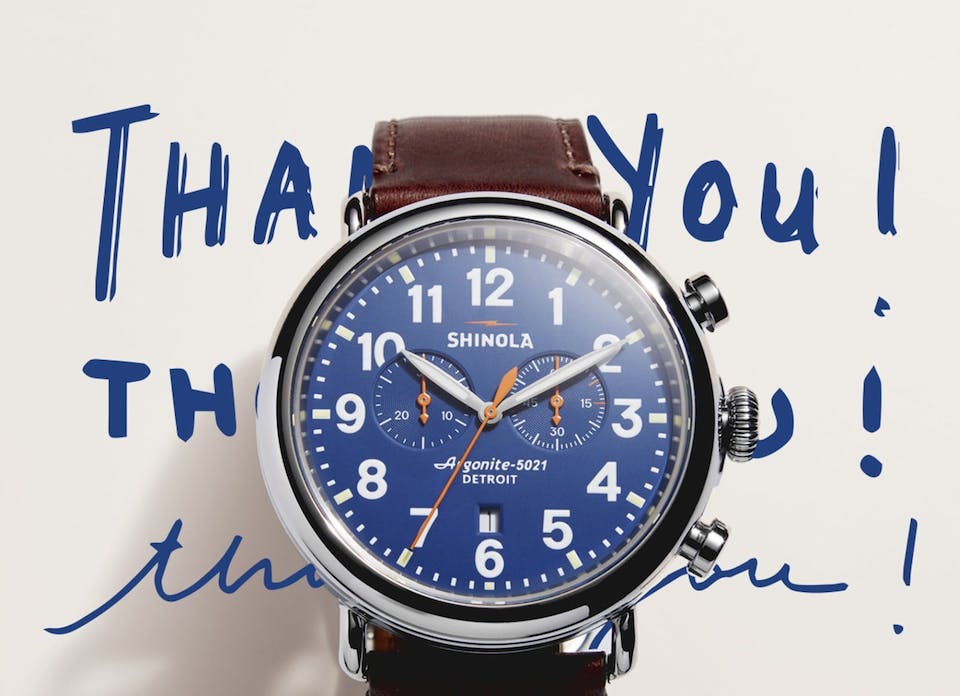 Shinola: Ten Year Appreciation Event: 25% off your purchases until May 14