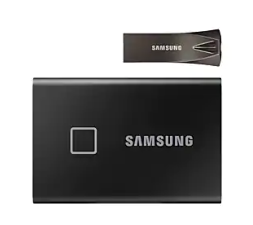 Samsung SSD T7 Touch AND  BAR Plus USB 3.1 Flash Drive 128GB Titan Grey $139.44