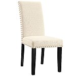 Modway Parcel Upholstered Fabric Parsons Dining Side Chair in Beige For $56.00 at Amazon