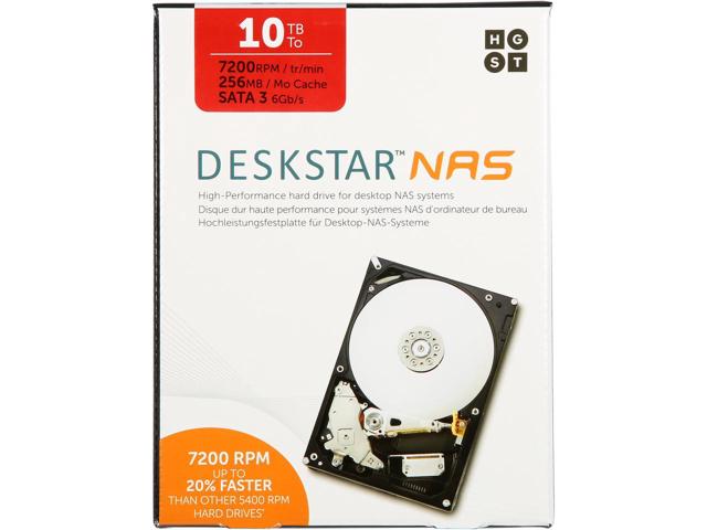 HGST Deskstar NAS 10TB Internal HDD 3.5" HDN721010ALE604 - SATA 6Gb/s 7,200 rpm $298.63