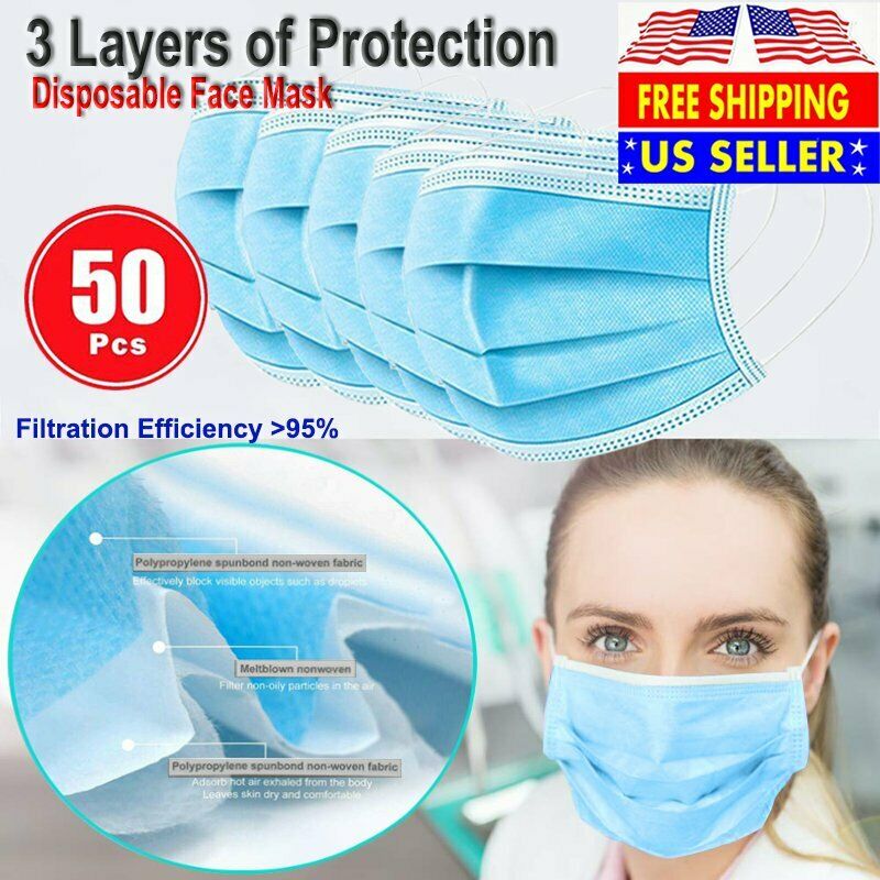3 PLY Disposable Mask 50 pk $6.88