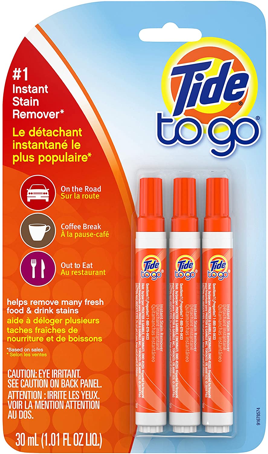3-Count Tide To Go Instant Stain Remover Liquid Pen $4.89 w/ S&S + Free Shipping w/ Prime or on $25+