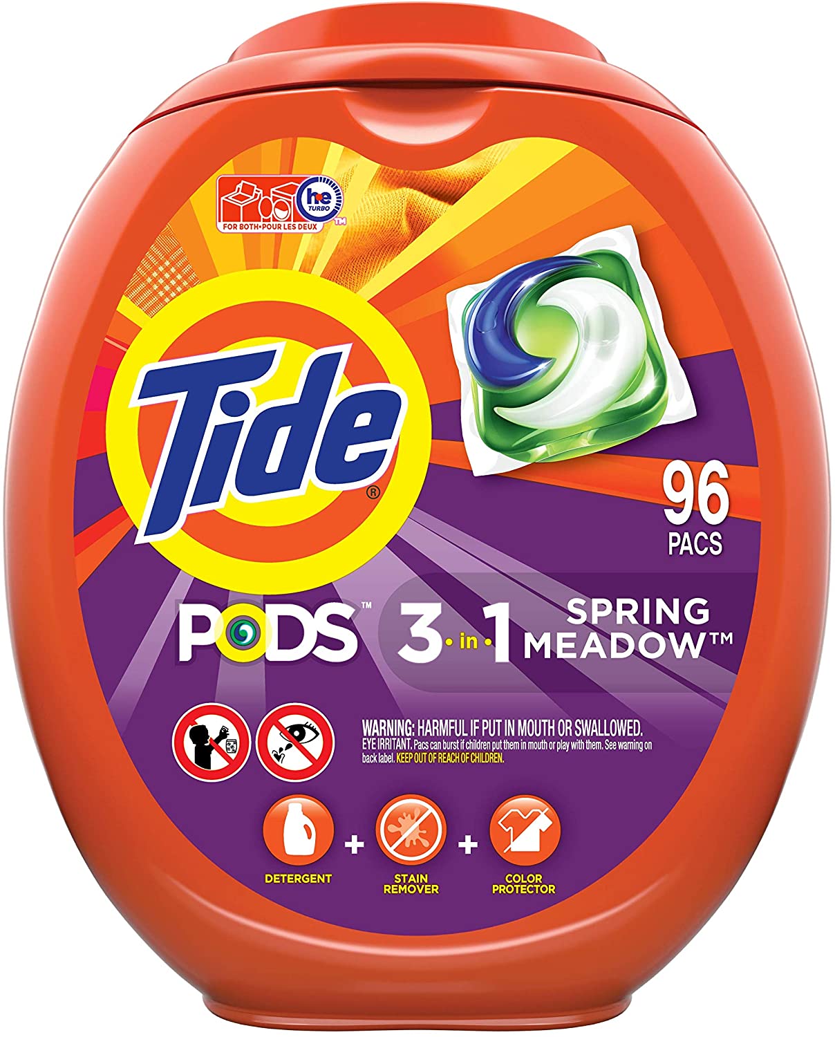 96-Count Tide PODS HE Laundry Detergent Liquid Pacs (Spring Meadow) $16.10 w/ S&S + Free Shipping w/ Prime or on $25+