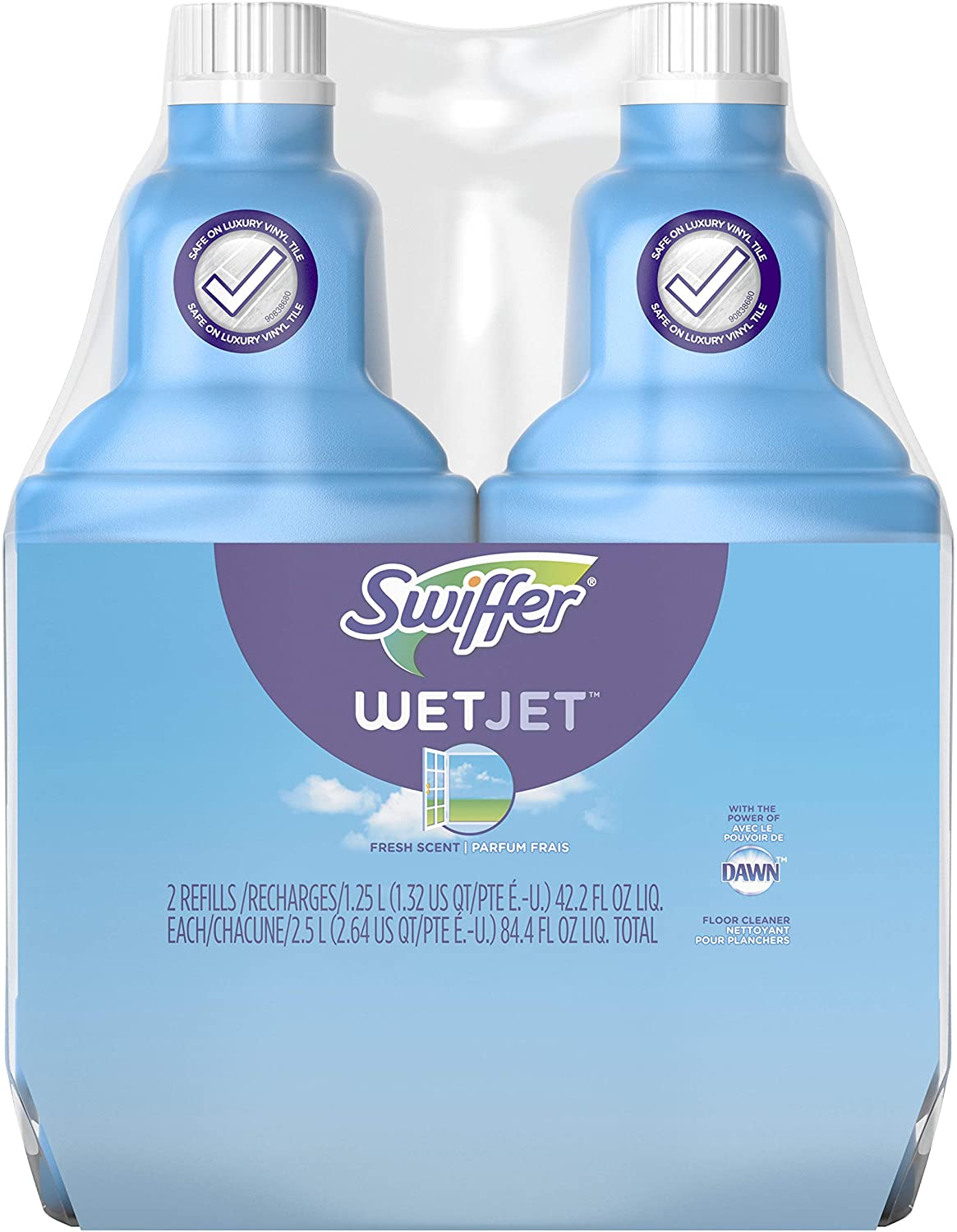 2-Pack 1.25-L Swiffer WetJet Multi-Purpose Floor Cleaner Solution Refill (Open Window Fresh Scent) $6.25 w/ S&S + Free Shipping w/ Prime or on $25+