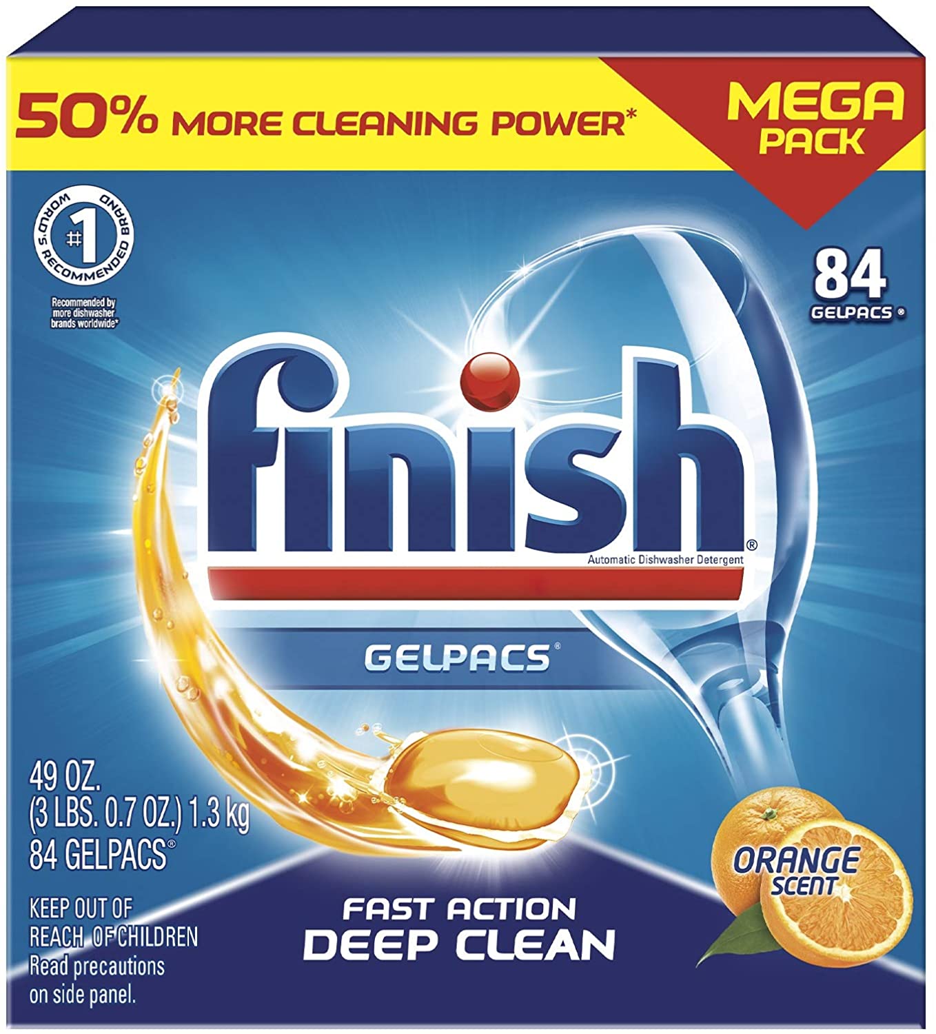 84-Ct Finish Gelpacs Dishwasher Detergent (Orange Scent) $8.45 + Free Shipping w/ Prime or on $25+