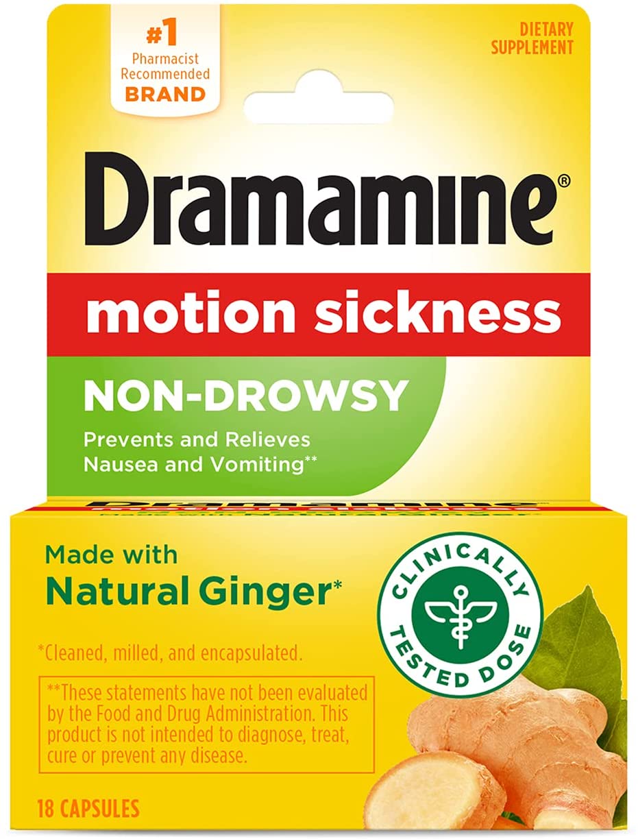 18-Ct Dramamine Motion Sickness Non-Drowsy Tablets $3.85 w/ S&S + Free Shipping w/ Prime or on $25+