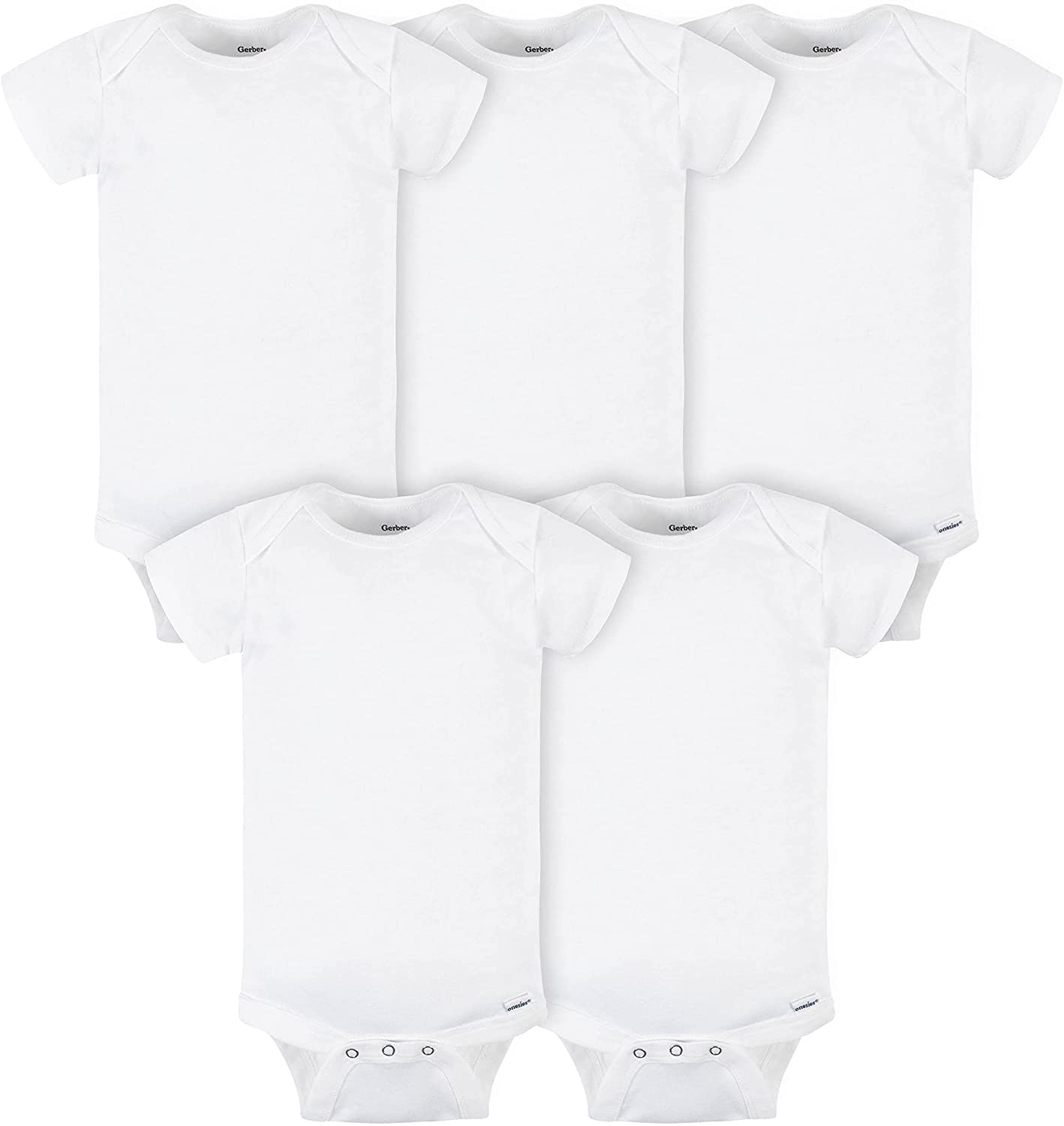 5-Pack Gerber Baby Solid Onesies Bodysuits (White) $7 + Free Shipping w/ Prime or on $25+