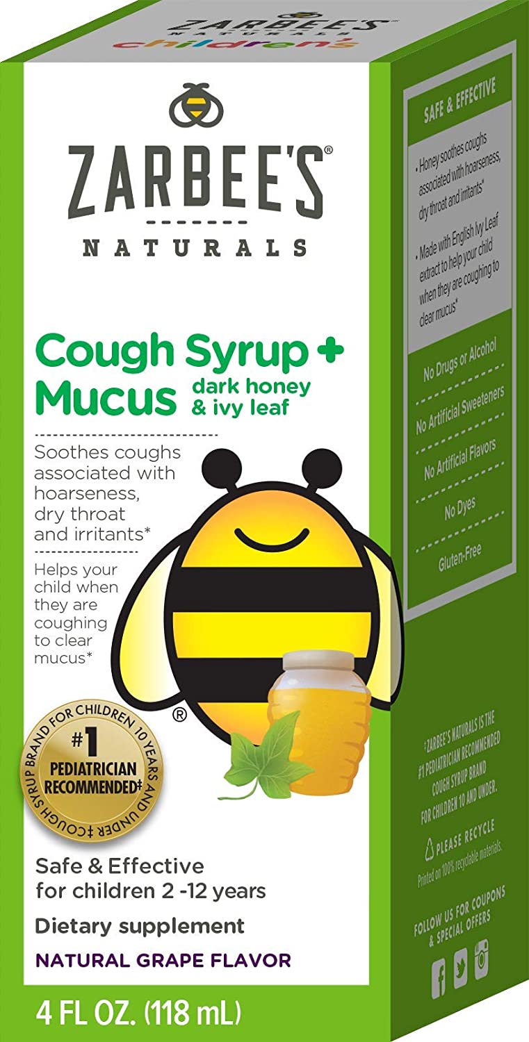 4-Oz Zarbee's Naturals Children's Cough Syrup + Mucus with Dark Honey & Ivy Leaf (Natural Grape) $3.65 w/ S&S + Free Shipping w/ Prime or on $25+