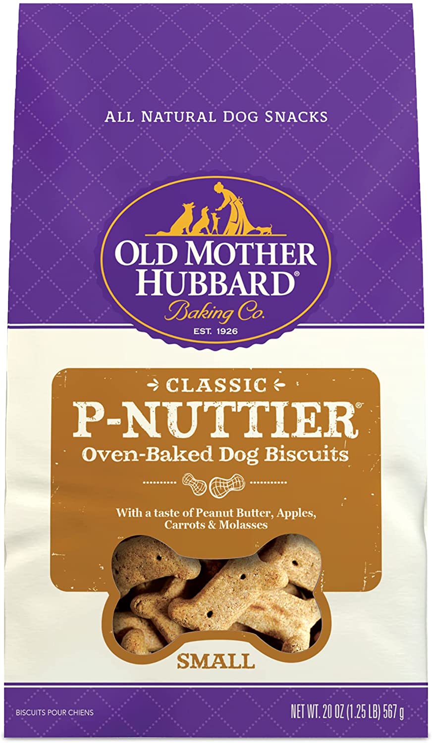 20-Oz Old Mother Hubbard Classic P-Nuttier Biscuits Baked Dog Treats (Small) $3.40 w/ S&S + Free Shipping w/ Prime or on $25+