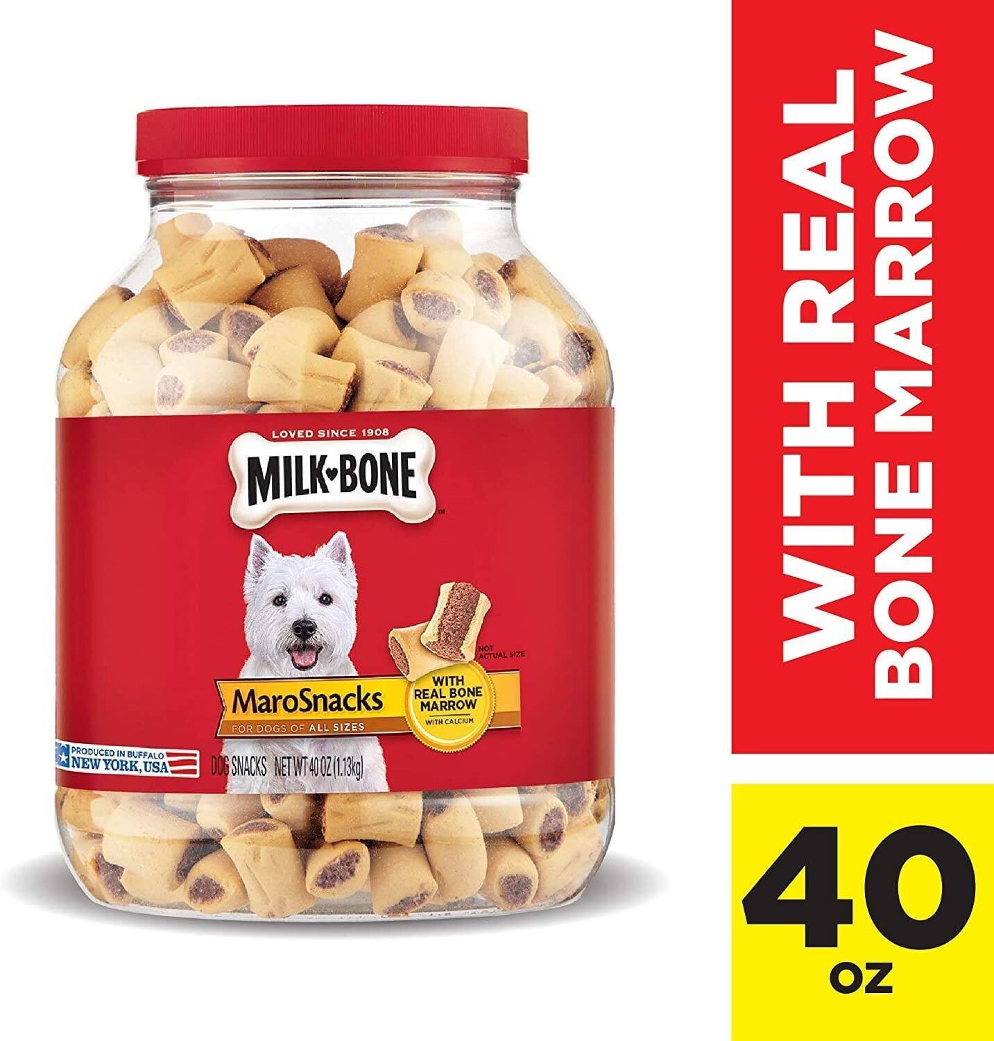 40-Oz. Milk-Bone MaroSnacks Dog Treats w/ Real Bone Marrow & Calcium $6.55 w/ Subscribe & Save